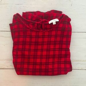 Downeast Red Gingham Ruffle Blouse
